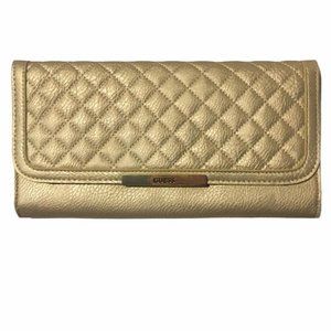 Gold Guess Clutch Wallet Bag